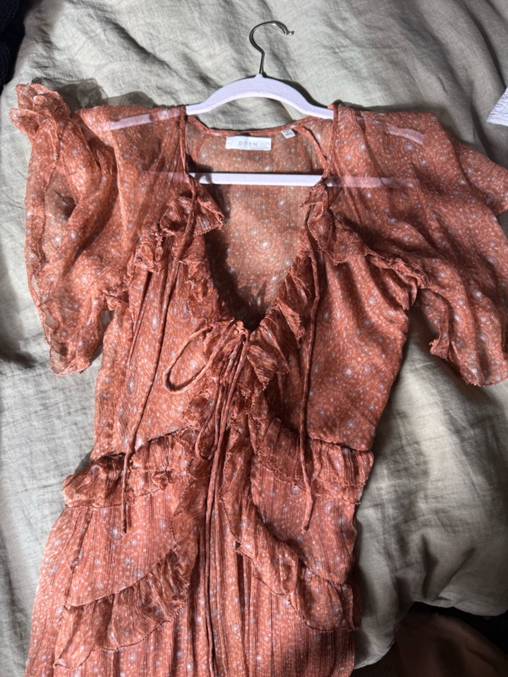 Doen Antoinette Dress in Tamarillo Paisley, size S - Picture 3 of 6
